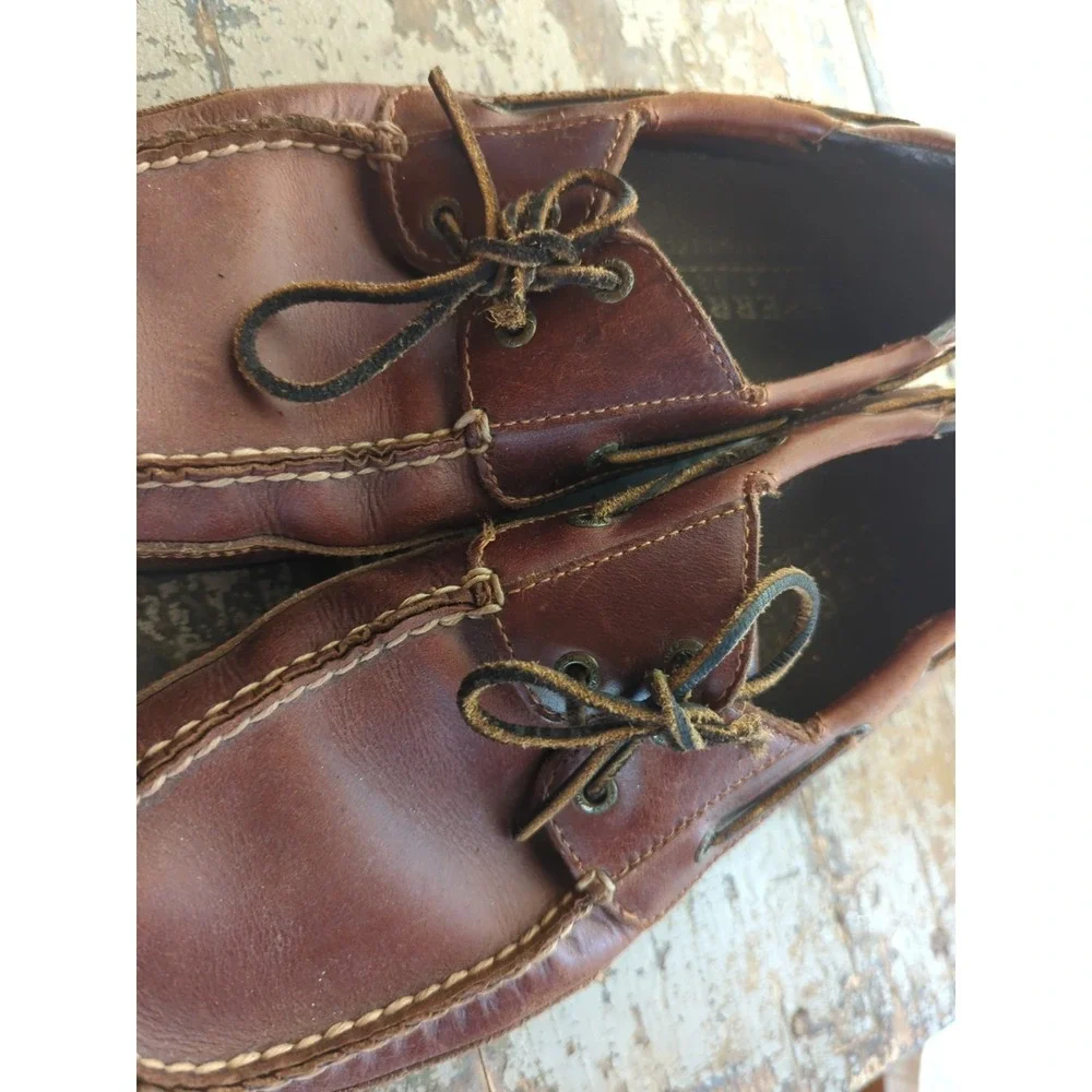 Mens Sperry Top-Sider Collection Brown Leather Upper Boat Shoes‎ Size 10.5M